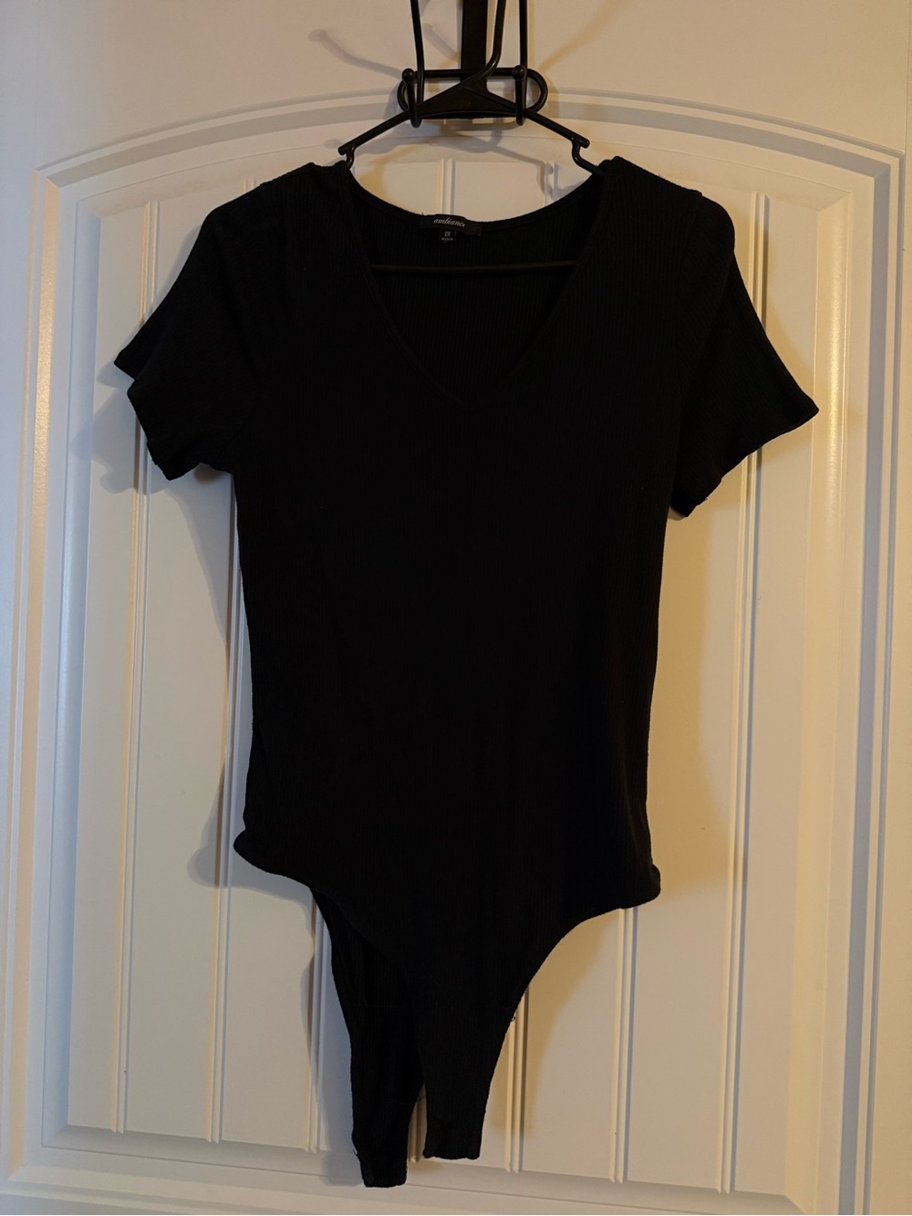 Black Short Sleeve V-Neck Bodysuit